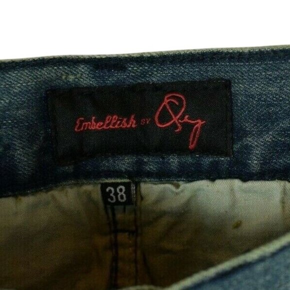 Embellish Mens 38 x 34 Distressed Blue Biker Jeans New with Tags - Picture 3 of 7